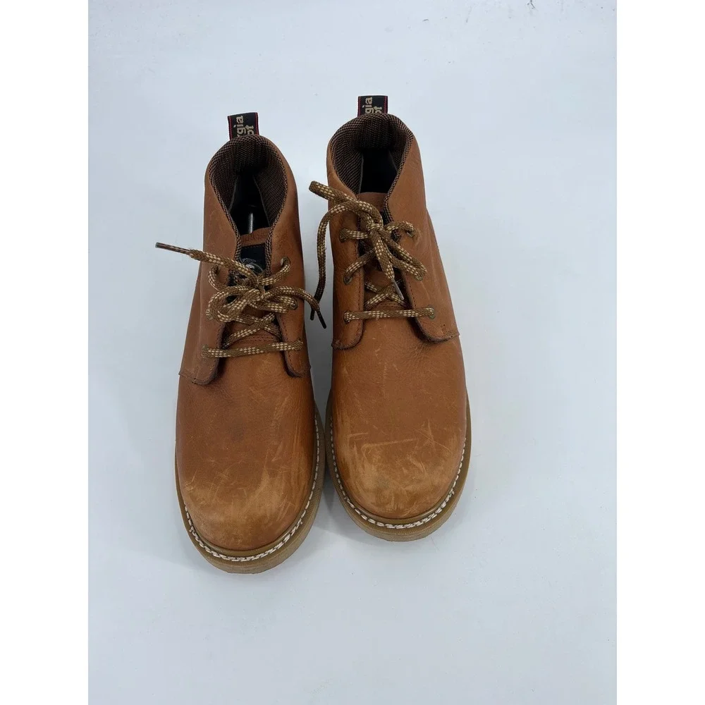 Georgia Boot GB1222 Mens 5 inch Chukka Wedge Brown Leather Work Boots Size 14 W